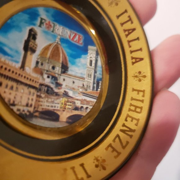 Kitchen Firenze Italy Souvenir Fridge Italia Ceramic Gold Gilt